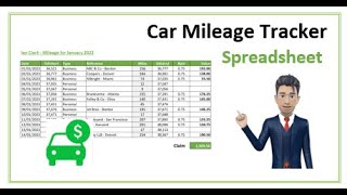 How to track business car mileage using a simple spreadsheet  FREE Template [upl. by Tove]