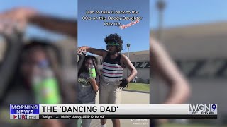 Dad goes viral for his school pickup dances [upl. by Asillam]