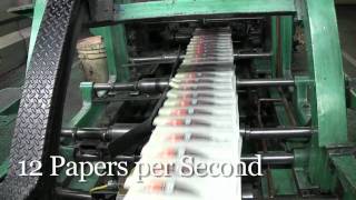 Newspaper printing press at work [upl. by Wallach]