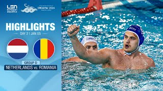 The Netherlands vs Romania Highlights  Group D  European Water Polo Championships 2024 [upl. by Leinahtam]