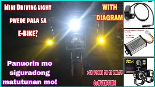 PAANO MAGINSTALL NG MINI DRIVING LIGHT SA EBIKE  SMALL ERV 48 VOLTS  NWOW STEP BY STEP TUTORIAL [upl. by Gnilrets]