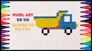 🚛Como dibujar un CAMIÓN DE VOLTEO en pixel artcómo dibujar pixelart drawing [upl. by Adnorahc599]