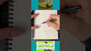 Wie Zeichnet man eine Schlange✍🏻 shorts zeichnen tutorial drawing [upl. by Akinehc32]