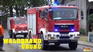 Große Waldbrandübung in Garstedt  Einsatzfahrten Kreisfeuerwehr Lüneburg  Pendelfahrten [upl. by Ennovy]