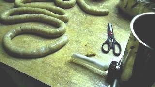 How To Make Homemade Sausage Part 7 of 8 quotStuffing The Casingsquot [upl. by Ferretti673]