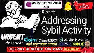 My point of view on Layerzero Sybil activities  Claim your important passport for upcoming airdrops [upl. by Samtsirhc]