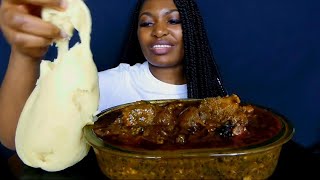 Asmr mukbang banga atama soup with plantain fufu [upl. by Enayd]