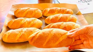 Baguette bread with only water and flour Easy bread recipe 🤤 [upl. by Aivirt566]