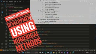 Console Application Development Using Numerical Method [upl. by Boot]