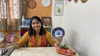 Mosaic Mirror art without paste  How to make evil eye with mirrors and cone Hindi Tutorial [upl. by Mylander45]