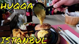 Huqqa Istanbul Yin amp Yang Burger Melted Cheese Burger  Foggy Mountain dessert Meat Combo Salep [upl. by Louanna864]