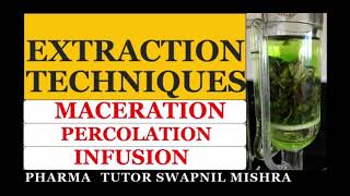 Extraction Techniques MacerationPercolationInfusion process Hindi ampEnglish extraction infusion [upl. by Zeidman918]