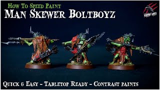 HOW TO PAINT KRULEBOYZ MAN SKEWER BOLTBOYZ  Warhammer Age Of Sigmar Warcry Step By Step Easy [upl. by Nickie]