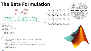 The Beta Formulation to solve parabolic PDEs with MATLAB code Lecture  07 [upl. by Anaehs]