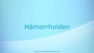 Aussprache Hämorrhoiden [upl. by Alake]