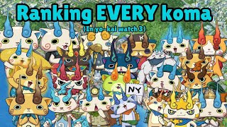 Ranking EVERY koma in yokai watch 3 [upl. by Llerraf]