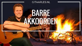 Barré Akkoorden op Gitaar Leren Spelen Gitaarcursus Gitaarles [upl. by Cappella]