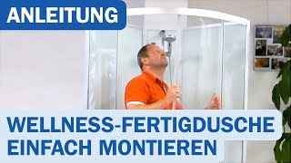 WellnessKomplettdusche zum Stecken Montage ohne Silikon und Schrauben Schulte Kreta II [upl. by Arekat513]