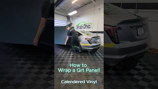 How to wrap a quarter panel with calendered film This is Vinyl Frog Metallic Kaitoke Green wrap [upl. by Nodnab516]