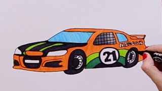 How to draw a NASCAR race car [upl. by Vola]