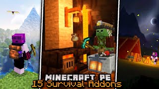 15 Useful Minecraft PE Survival AddonsMods To Improve 118 Gameplay [upl. by Ranique]