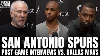 Chris Paul Harrison Barnes amp Gregg Popovich React to San Antonio Spurs Debuts Loss vs Dallas [upl. by Cassi]