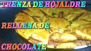 TRENZA DE HOJALDRE RELLENA DE NUTELLA  FLOR DE CHOCOLATE Y NUTELLA [upl. by Yllib]