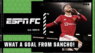 Jadon Sancho’s amazing first touch sets up his Man United goal  FA Cup Highlights  ESPN FC [upl. by Felder]