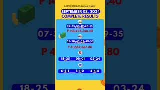 Lotto Result September 8 2024 9PM  COMPLETE LOTTO RESULTS PCSO lottoresults pcsolottoresults9pm [upl. by Vinita]