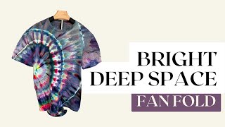 Tie Dye Tutorial Bright Deep Space Fan Fold Ice Dye Gravity [upl. by Theodoric]