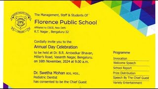 Florence Public School  Annual Day Celebration  16th November 2024 [upl. by Seward]