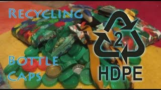 How to Recycle HDPE Bottle Lids Into Very Strong Sheet Material  Easy Method [upl. by Enisaj]