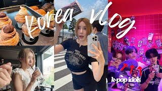 KOREA VLOG  meeting kpop idols cafe hopping sunglasses shopping viral dubai chocolate [upl. by Eirual]