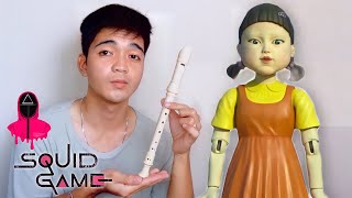 SQUID GAME Doll Song Easy Flute Recorder Tutorial  RED LIGHT GREEN LIGHT [upl. by Eerat]