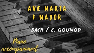 Ave Maria F major KARAOKE Piano accompaniment Bach  Gounod [upl. by Madda]