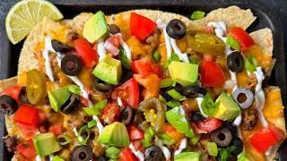 Air Fryer Nachos with Refried Beans and Ground Beef Recipe [upl. by Dalston]