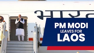 LIVE PM Modi emplanes for Vientiane Laos [upl. by Montford]