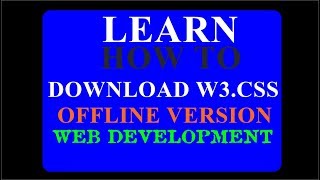 how to download w3css from w3schools offline version for free [upl. by Eanert]