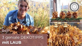 DIY  EINFACHSTE ADVENTDEKO EVER  3 Dekotipps mit Laub [upl. by Katharine]