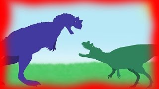 Dinosaurs Cartoons Battles Carnotaurus vs Ceratosaurus Динозавры мультфильм [upl. by Rider]