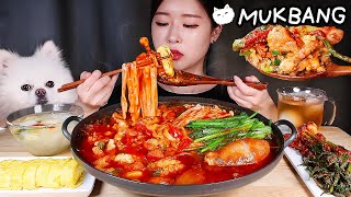 빨간낙지전골 🔥칼국수 가득 계란말이 파김치 물김치feat 볶음밥 먹방  SPICY OCTOPUS STEW ★ NAKJIJEONGOL amp NOODLES MUKBANG [upl. by Sabas]