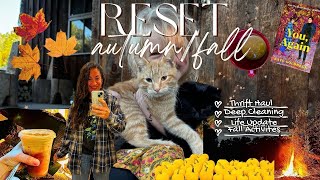 living a simple life A Fall RESET  deep cleaning an OFFGRID Post and Beam Handmade Home🍂🧸🧦🌙🍁 [upl. by Anitsej814]