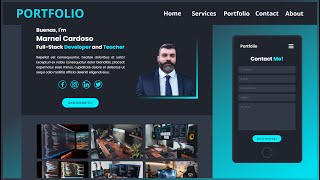Crie seu Portfólio do Zero Passo a Passo  HTML CSS JavaScript  Site Responsivo parte 9 [upl. by Enneite]