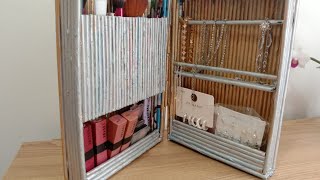 DIY Desktop Organiser With Waste PaperPen Holder OrganiserMakeup Organiserjewerelly Organiser [upl. by Aninaig594]