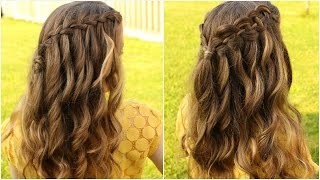 DIY WATERFALL BRAID HAIR TUTORIAL  Braidsandstyles12 [upl. by Devehcoy]