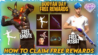 BOOYAH DAY FREE REWARDS  FREE EMOTE  FREE M1887 SKIN  HOW TO CLAIM BOOYAH DAY FREE REWARDS [upl. by Aivataj]