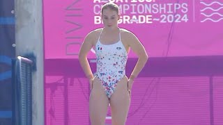 Womens Diving  EMILY HALLIFAX  Belgrade 2024  Platform Final [upl. by Blakely570]