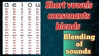 vowels and consonants  Blending of sounds  beginning Blending [upl. by Corvese]