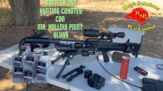 RATTLER 357 PROBANDO SLUGS MR HOLLOW POINT Y CAZANDO COYOTES [upl. by Johna]