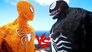 Orange Spiderman vs Venom  Epic Superheroes Battle  Death Fight [upl. by Linskey]